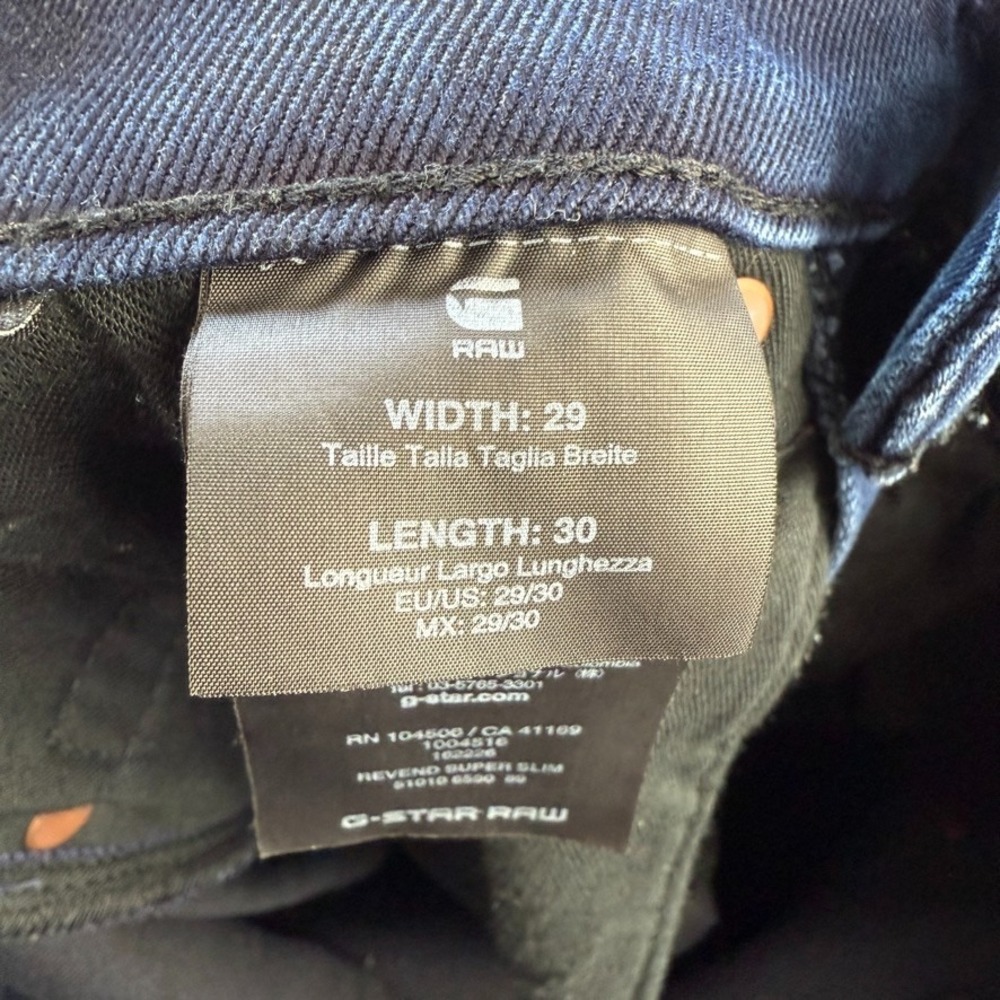 G Star Raw Jeans Mens 29x30 Blue Revend Slim Tapered Dark Wash Denim - Picture 7 of 12